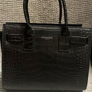 Black Not Authentic YSL Croc Print Handbag
